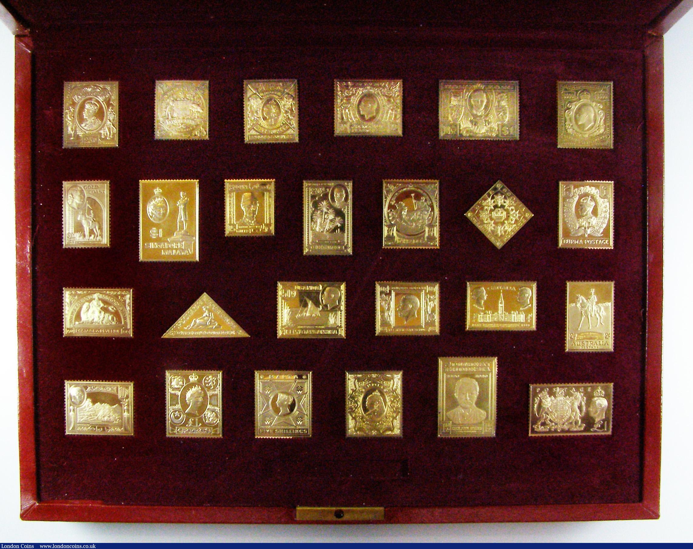 London Coins : A172 : Lot 782 : Stamp Ingots - The Empire Collection a 25-piece collection in silver gilt, by Hallmark Replicas, tot...