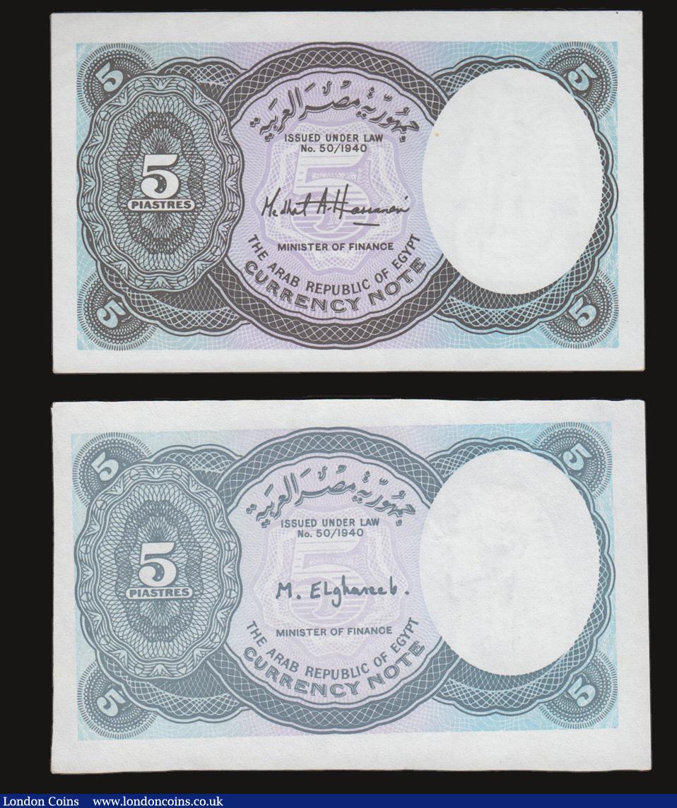 London Coins : A172 : Lot 86 : Egypt 10 5 Piastres ND(1940) (2) both without serial number and prefix both Unc