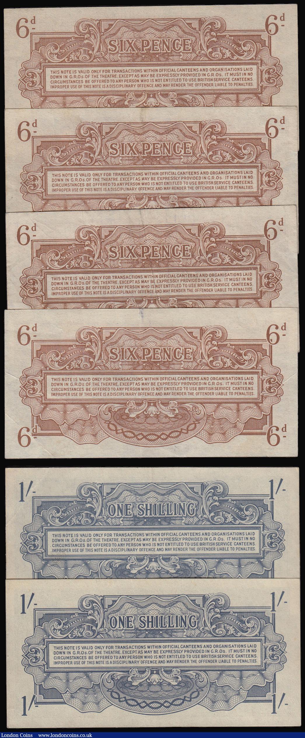 London Coins : A173 : Lot 103 : British Armed Forces (6) Sixpence (1946) Pick M11 (4) EF or near so and Shilling (1946) Pick M12 (2)...