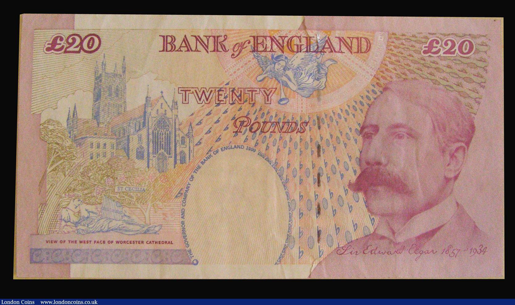 London Coins : A173 : Lot 105 : Twenty Pounds Bailey 2004 B402 serial DH80 388740 error Queen's Portrait totally absent EF smal...