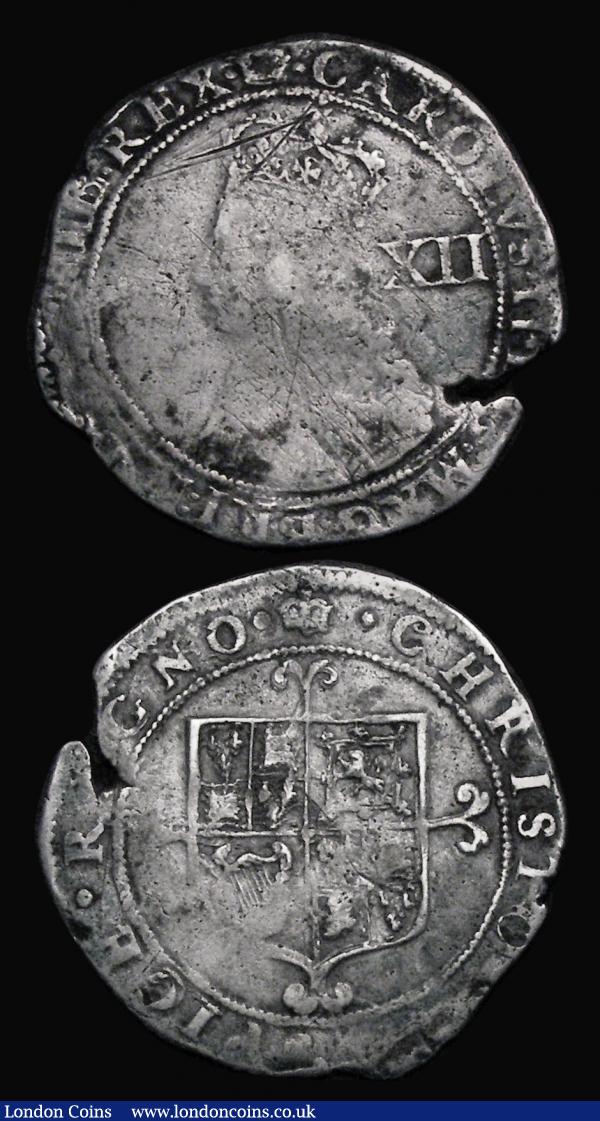Shilling Charles II Hammered Coinage - Third Issue S.3322 mintmark Crown, 5.76 grammes, VG the reverse slightly better with a large edge crack at 4 o'clock up to the inner circle with loss of flan in this area, Maundy Twopence Charles II ESC 2169, Bull 588 Fine : Hammered Coins : Auction 173 : Lot 1178