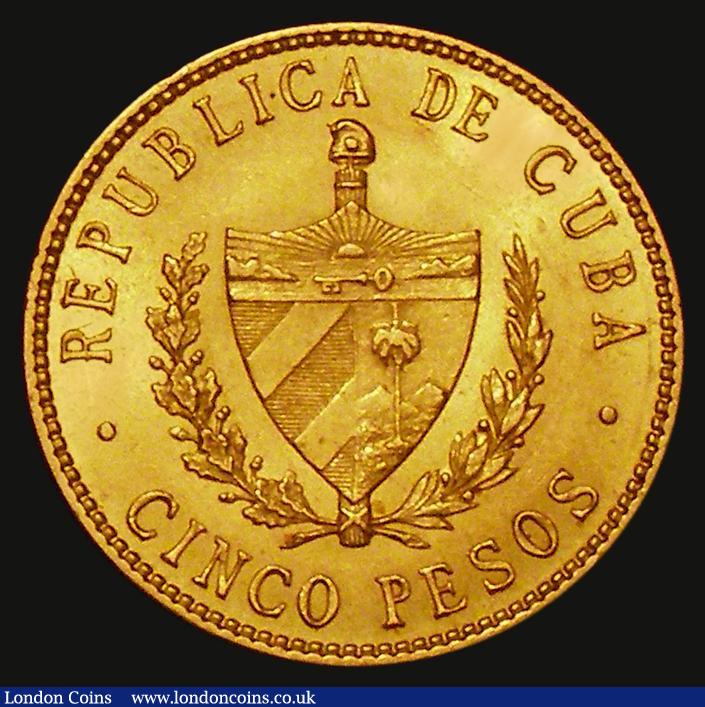 London Coins : A173 : Lot 1263 : Cuba Five Pesos Gold 1916 KM#19 NEF/EF