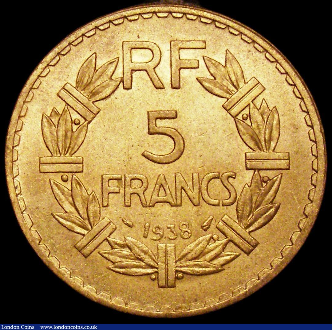 London Coins : A173 : Lot 1320 : France 1938 5 Francs KM#888a.1 Aluminium-Bronze Lustrous UNC
