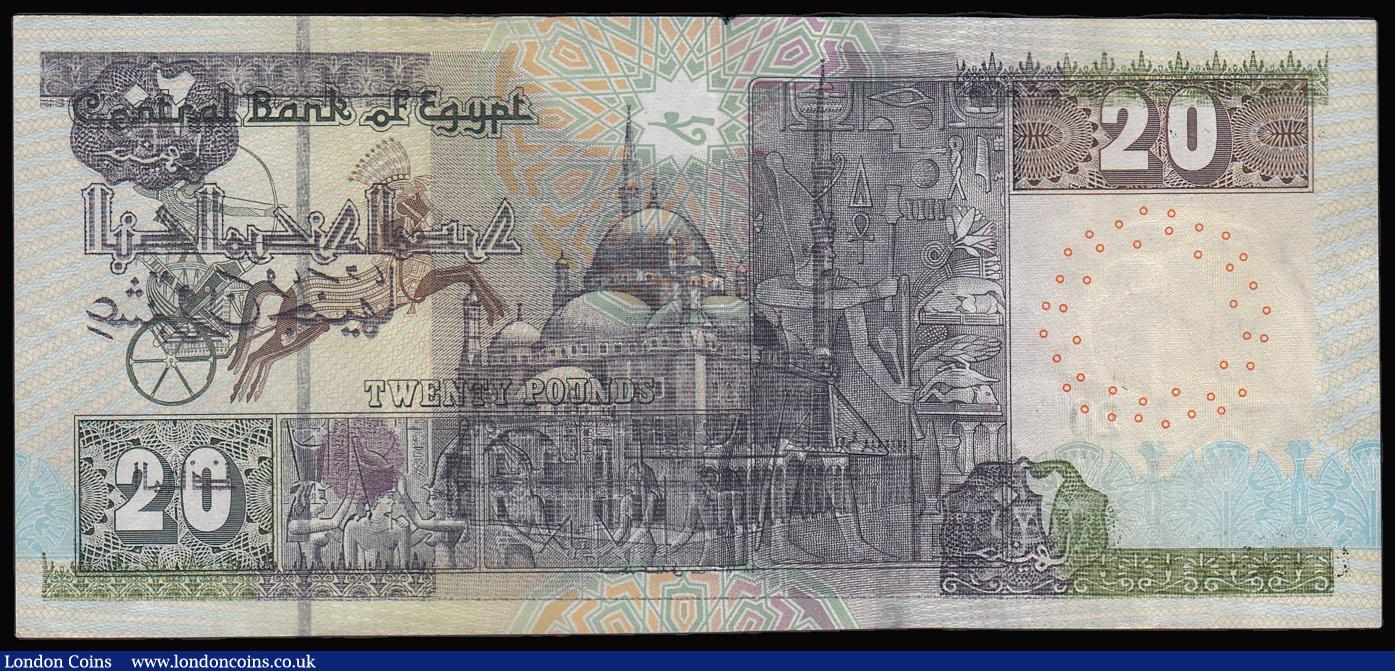 London Coins : A173 : Lot 133 : ERROR Egypt - Central Bank of Egypt Twenty Pounds 2017 issue dated 2017/10/30 Pick 74 with the Muham...
