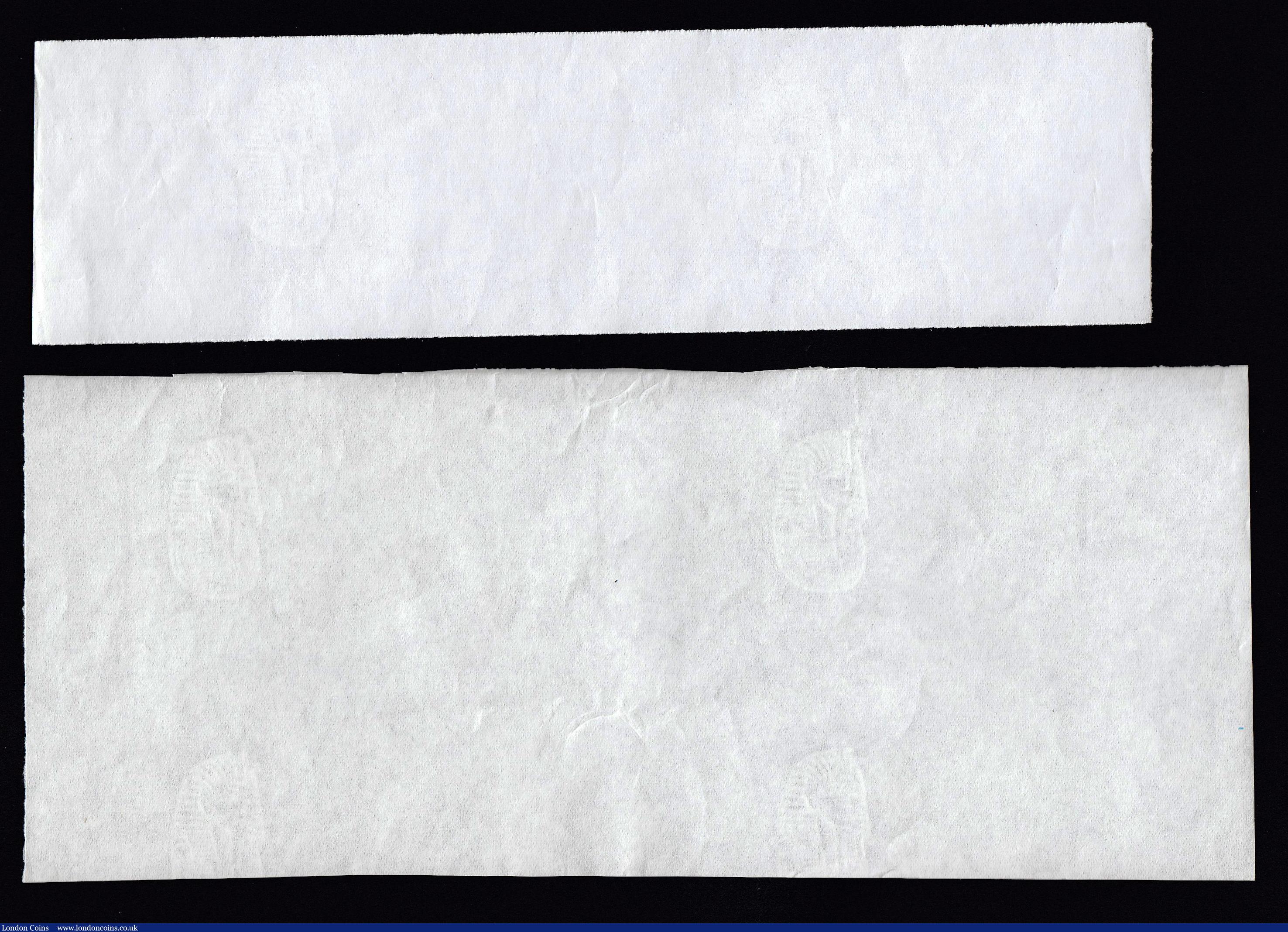London Coins : A173 : Lot 134 : ERROR Egypt - United Arab Republic paper print banknotes with no design, watermarks only, (2) the fi...