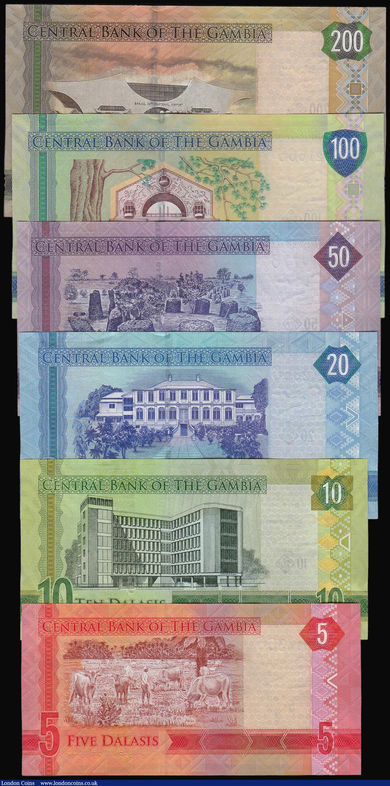 London Coins : A173 : Lot 140 : Gambia 2015 issues 5,10,20,50,100 and 200 Dalasis Pick 31 to Pick 36 Unc