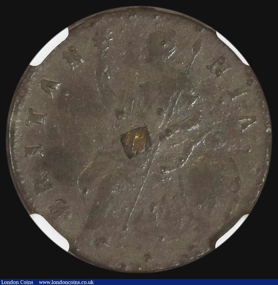 London Coins : A173 : Lot 1933 : Halfpenny 1686 Tin, edge with plain mullets between the legend and date, Peck 543, with the copper p...