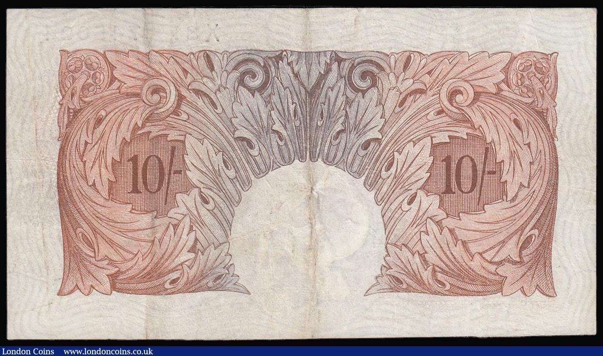 London Coins : A173 : Lot 26 : Ten shillings Mahon B210 issued 1928 series X84 745094, pressed VF