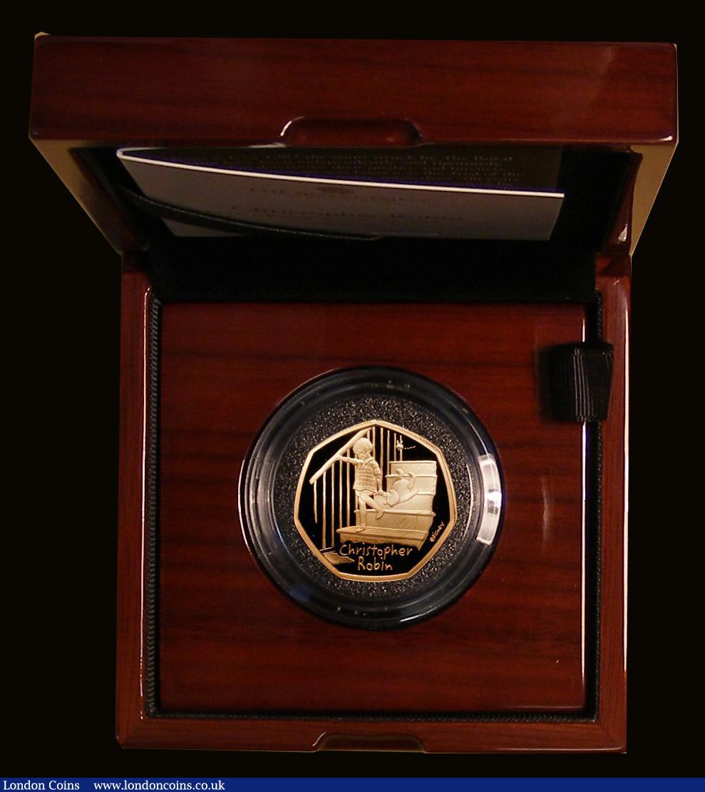 London Coins : A173 : Lot 287 : Fifty Pence 2020 Christopher Robin Gold Proof FDC in the Royal Mint box of issue with certificate, n...