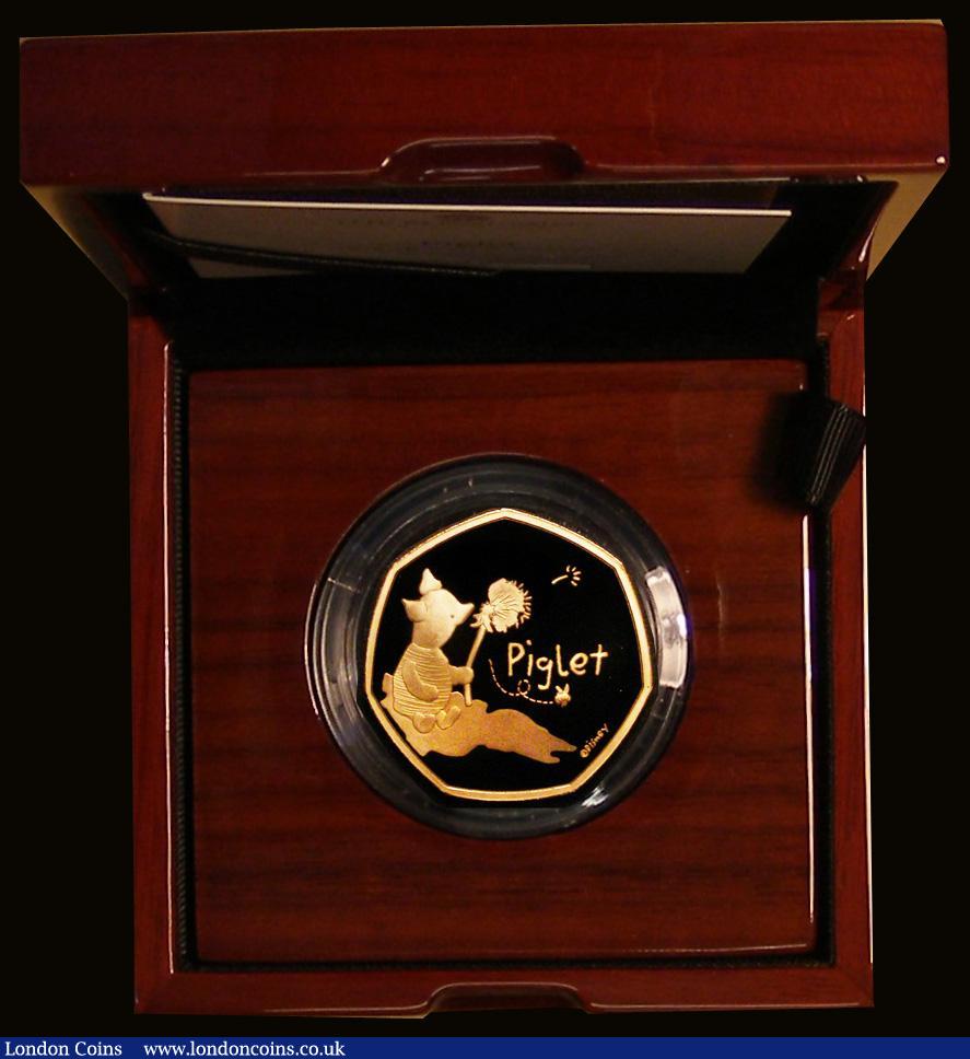 London Coins : A173 : Lot 289 : Fifty Pence 2020 Piglet Gold Proof FDC in the Royal Mint box of issue with certificate, number 357 o...