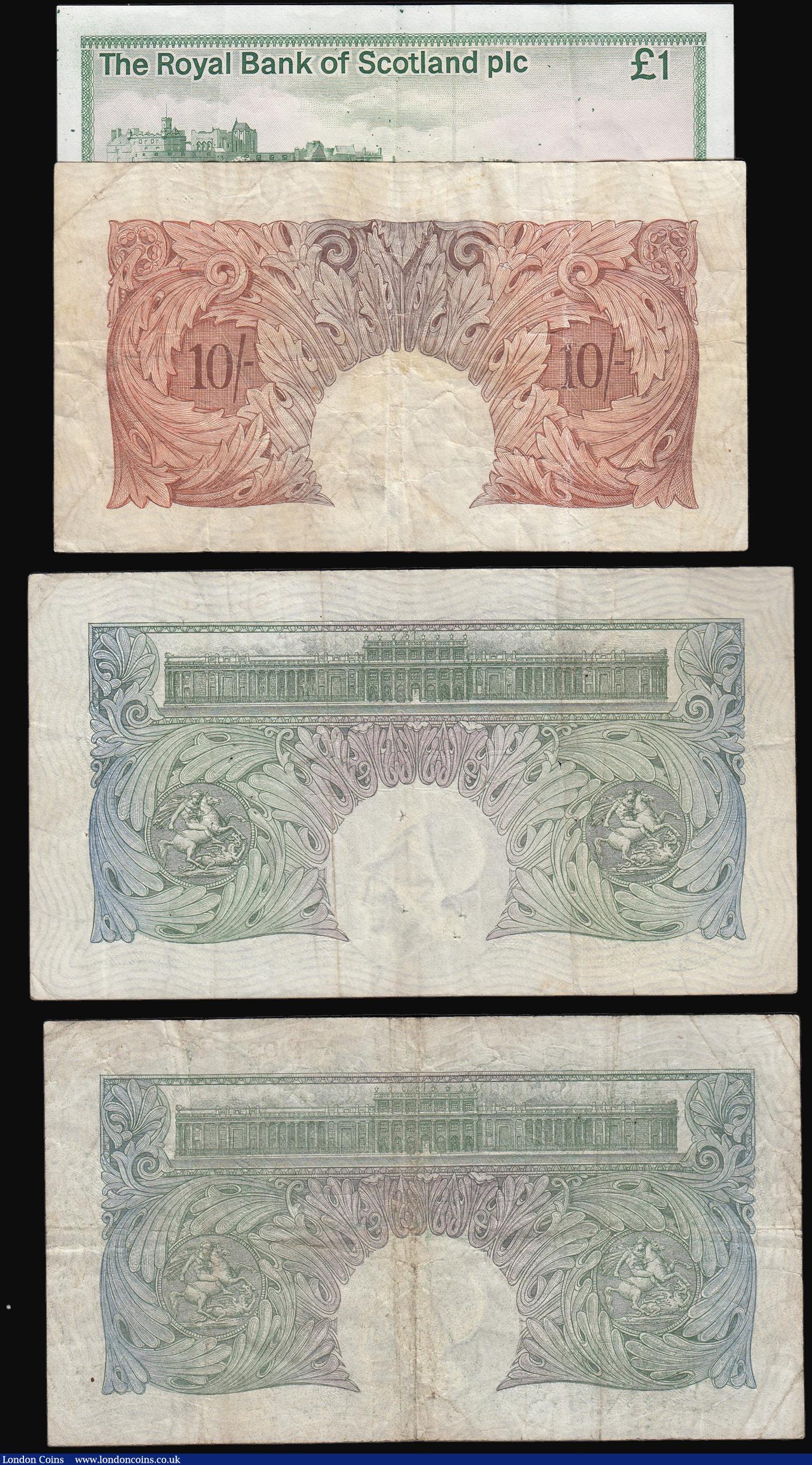 London Coins : A173 : Lot 29 : One Pounds Mahon 1928 B212 (2) Fine or better one with pinholes, Ten Shillings O'Brien B271 Fin...