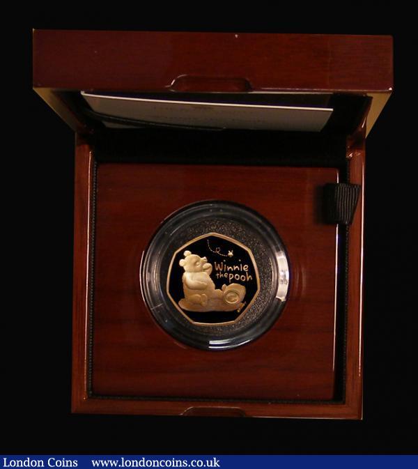 London Coins : A173 : Lot 295 : Fifty Pence 2020 Winnie the Pooh Gold Proof FDC in the Royal Mint box of issue with certificate and ...