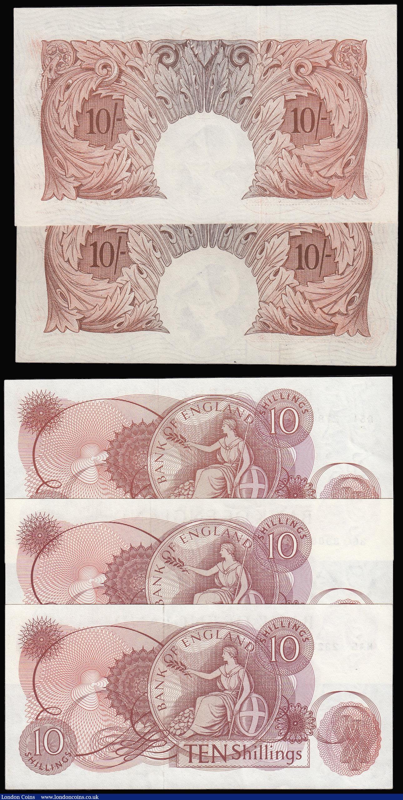 London Coins : A173 : Lot 47 : Ten Shillings  (5 ) Peppiatt B262 last series 74E 297174, Beale B265 61C prefix, O'Brien B286 D...