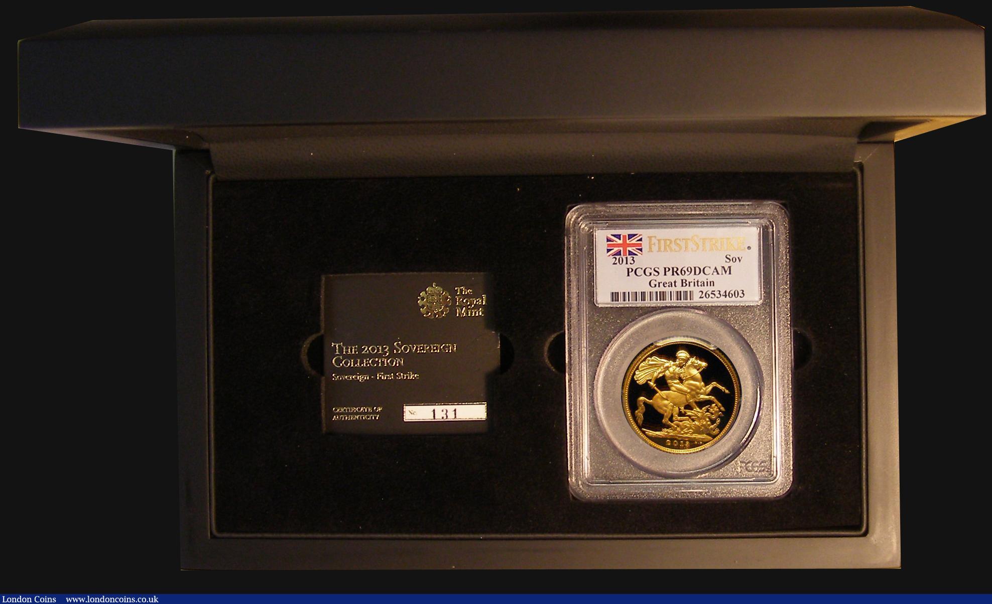 London Coins : A173 : Lot 473 : Sovereign 2013 S.SC7 Proof in a PCGS First Strike holder and graded PR69 DCAM, in a London Mint Offi...