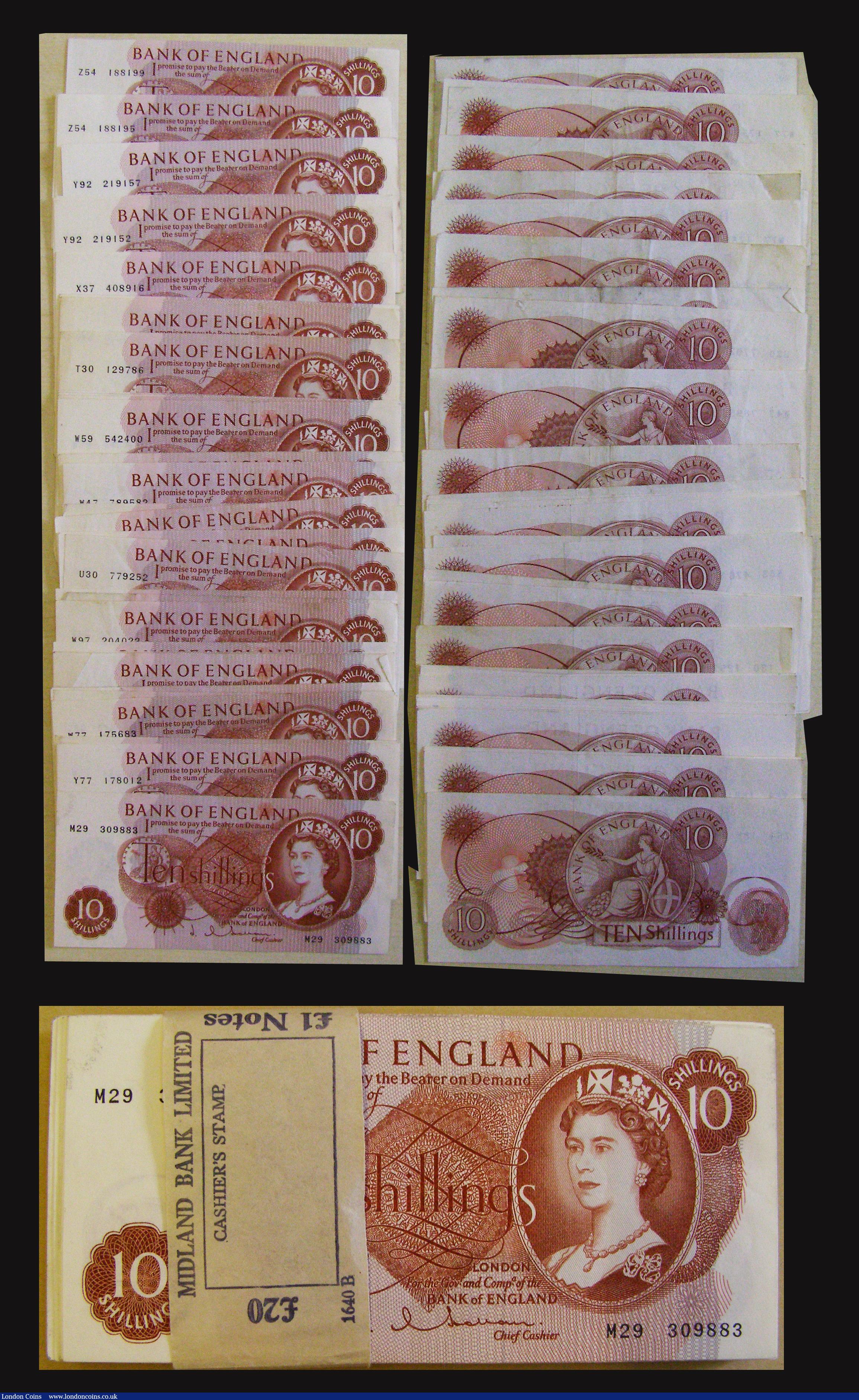 London Coins : A173 : Lot 65 : Ten Shillings (66) Hollom B294 (50) prefixes ranging from M29 to Z54, Hollom B295 (15) prefixes rang...