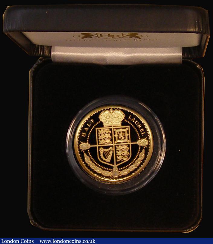 London Coins : A173 : Lot 738 : Tristan da Cunha Half Laurel 2019 Gold Proof FDC in the presentation box of issue with certificate