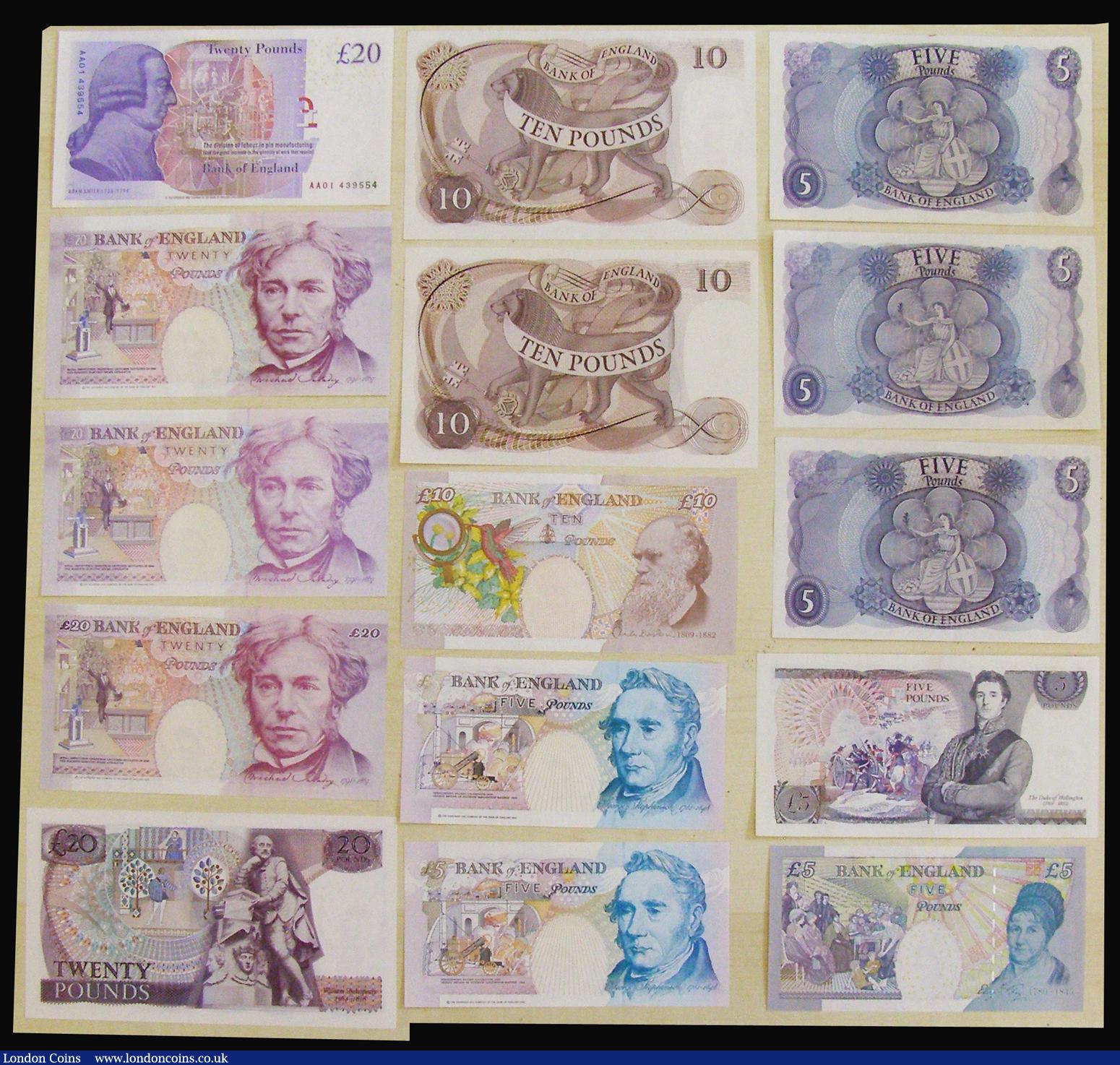 London Coins : A173 : Lot 74 : Twenty Pounds  (5 ) Page Shakespeare 1970 B328 A17 666897, Gill 1991 B358 A04 prefix, Kentfield 1991...