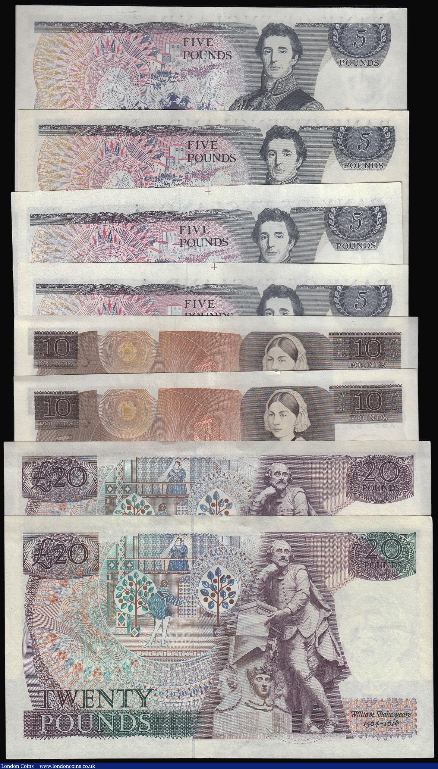 London Coins : A173 : Lot 77 : Twenty Pounds Somerset (2) B350 Shakespeare H49 042866 GEF with counting flicks, B351 Shakespeare 55...