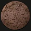London Coins : A173 : Lot 1123 : Convict Token Engraved on a 34mm copper or bronze flan, CAPTAIN John Lancey Died June the 7th 1754 A...