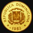 London Coins : A173 : Lot 1272 : Dominican Republic 200 Pesos Gold 1982 International Year of the Child KM#58 Reverse: Children danci...