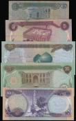 London Coins : A173 : Lot 160 : Iraq (5) from the first Gulf War each note stamped CERTIFIED OFFICIAL MINISTRY OF DEFENCE Dinar P69 ...