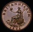 London Coins : A173 : Lot 1949 : Halfpenny 1805 Pattern Restrike in Bronzed Copper, BRITANNIARUM legend reverse, Peck 1309 R91, UNC t...