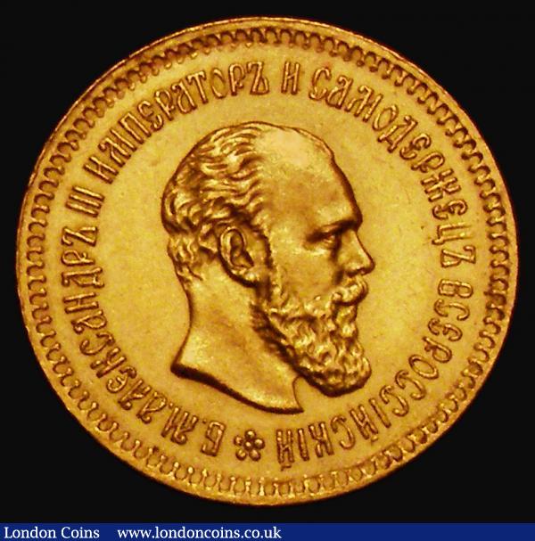 Russia 5 Roubles Gold 1887 AΓ Y#42 EF the Alexander III issues much scarcer than the Nicholas II issue : World Coins : Auction 174 : Lot 1378