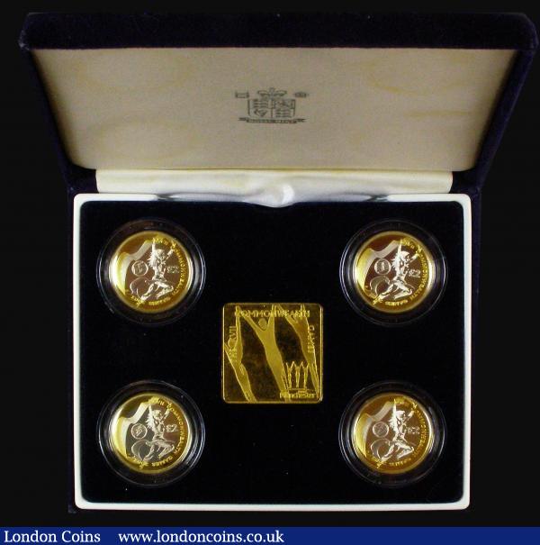 Two Pounds 2002 Manchester Games a four coin silver proof set toning nFDC in the Manchester 2002 Royal Mint box as issued with brochure : English Cased : Auction 174 : Lot 495