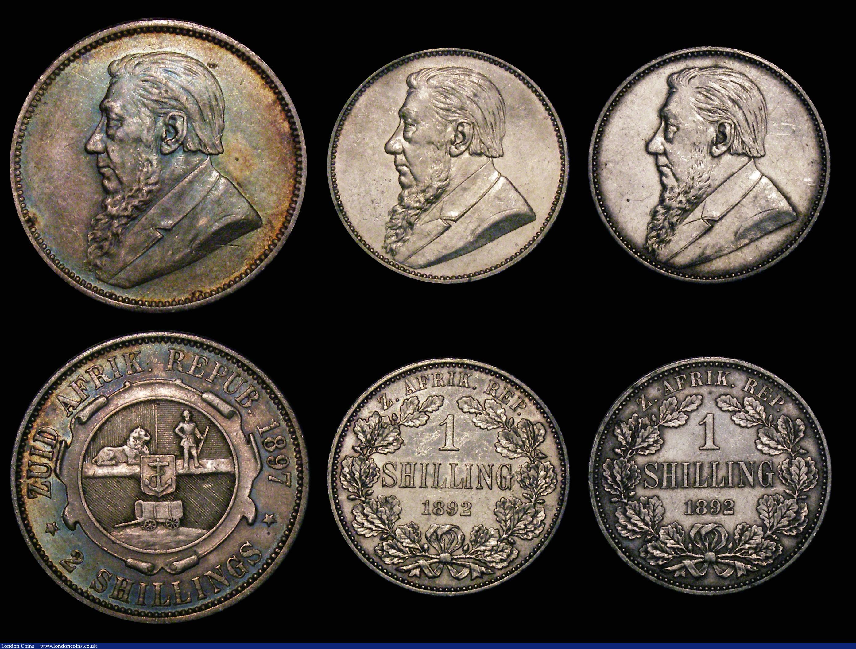 London Coins : A174 : Lot 1002 : South Africa (6) Halfcrowns (3) 1895 KM#7 Near VF, 1897 KM#7 (2) NEF with an edge nick, and NEF with...