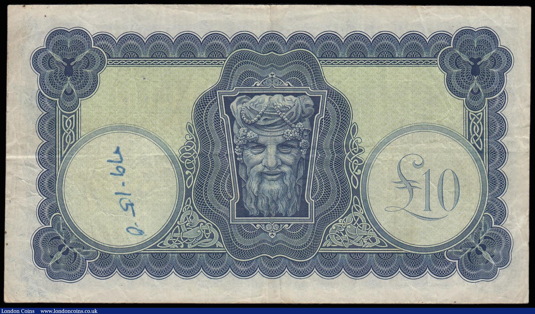 London Coins : A174 : Lot 108 : Ireland Central Bank of Ireland Lady Lavery £10 dated 6.9.45 first series 29V 092349, Pick59b,...
