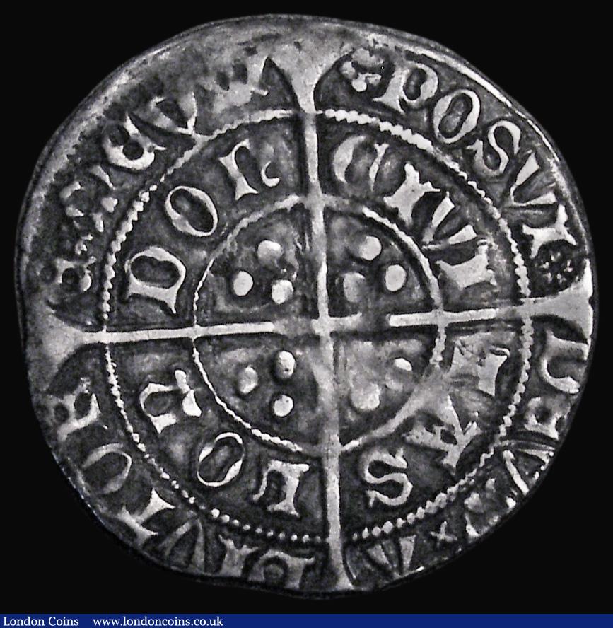 London Coins : A174 : Lot 1081 : Groat Edward IV Second Reign, London Mint, Rose on breast S.2100, North 1631 mintmark Heraldic Cinqu...
