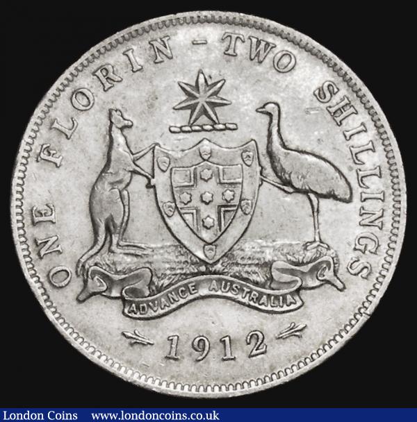 Australia Florin 1912 KM#27 Fine/Near VF and scarce, comes with old ticket showing purchase price of in 1976 for $16 : World Coins : Auction 174 : Lot 1124
