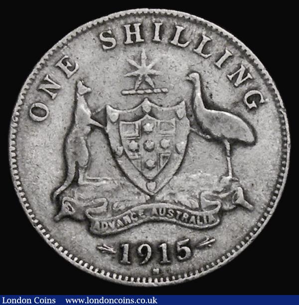 Australia Shilling 1915H KM#26 Near Fine/Fine, Very rare, the only Heaton Mint coin in the series, always a rare and sought after type  : World Coins : Auction 174 : Lot 1163