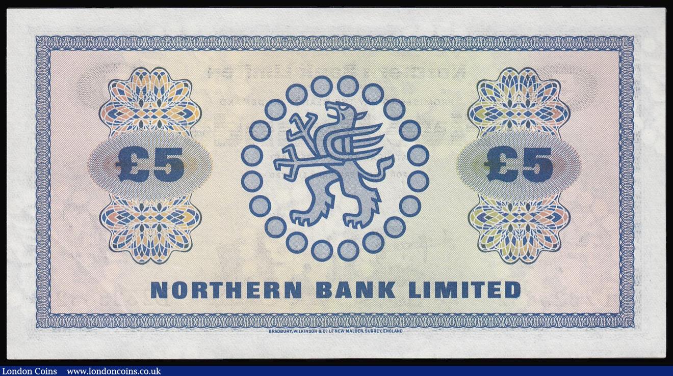 London Coins : A174 : Lot 124 : Northern Ireland - Northern Bank Limited Five Pounds 1.1.1976, signature Newland, D2525832,  Pick 18...