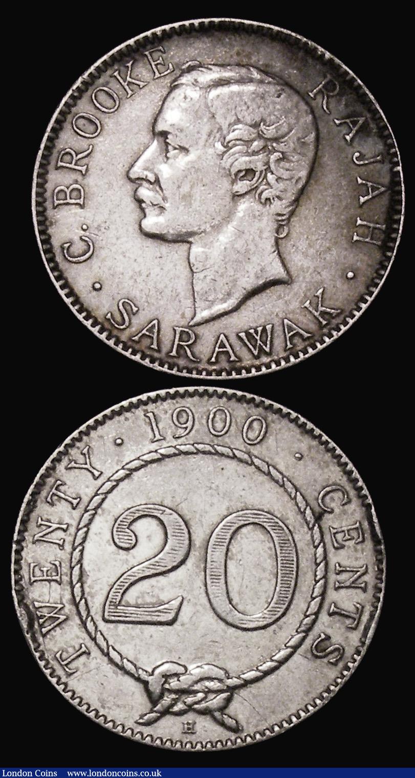 London Coins : A174 : Lot 1382 : Sarawak (2) 50 Cents 1927H KM#19 NVF with lightly pitted surfaces, 20 Cents 1900H KM#10 Good Fine wi...