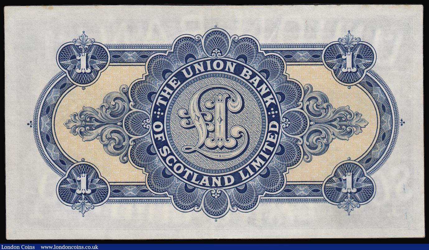 London Coins : A174 : Lot 140 : Scotland The Union Bank of Scotland Limited One Pound 31st July 1947 EF