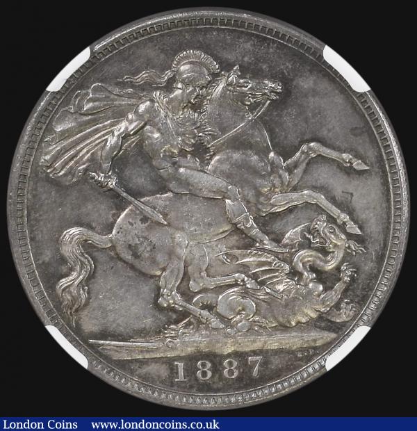 Crown 1887 ESC 296, Bull 2585 in an NGC holder and graded MS62 : English Coins : Auction 174 : Lot 1533