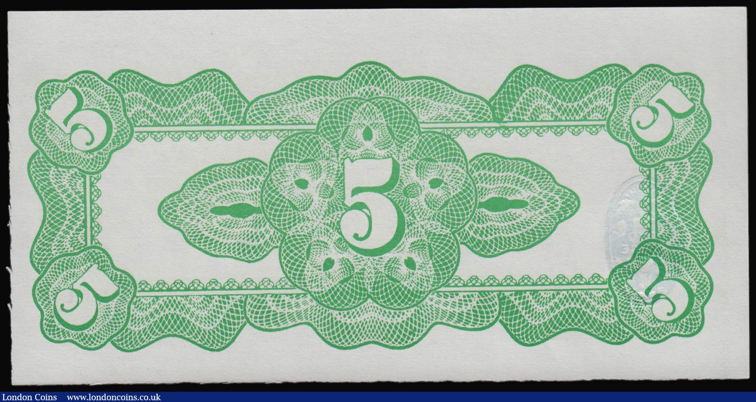 London Coins : A174 : Lot 157 : Wales - Black Sheep Company Five Swilt Black Bull vignette No.117117 cancelled UNC