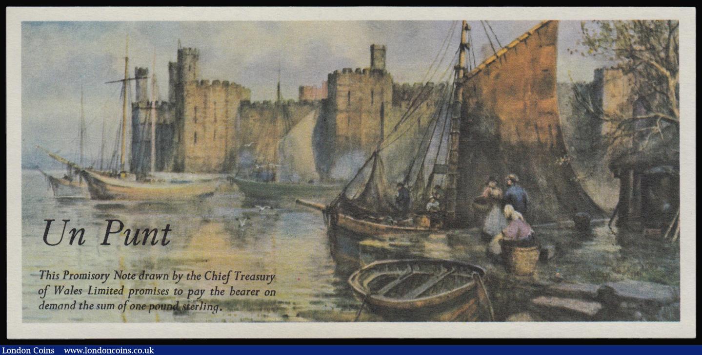 London Coins : A174 : Lot 158 : Wales - Black Sheep Company One Punt, red dragon at right, a sailing scene and castle on the reverse...