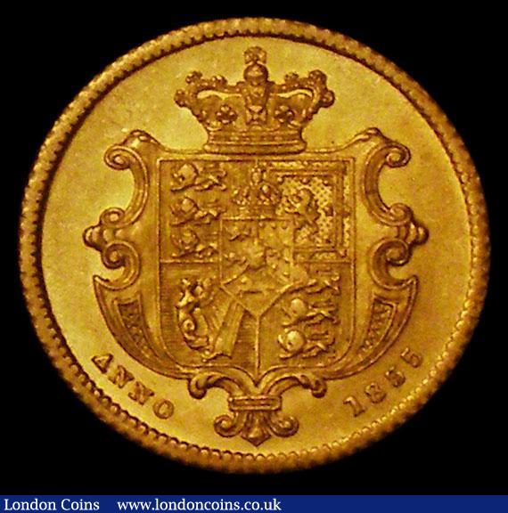 London Coins : A174 : Lot 1692 : Half Sovereign 1835 Marsh 411 EF and scarce, minor contact marks on the obverse, overall a very attr...