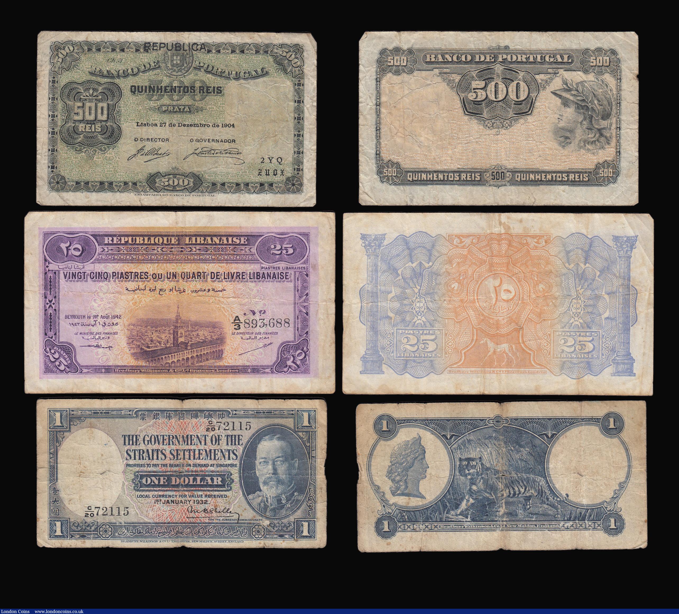 London Coins : A174 : Lot 172 : World an early group from circulation Brazil 2 Mil Reis Estampa 8a Series 126a (1890) Pick 10b VG, F...