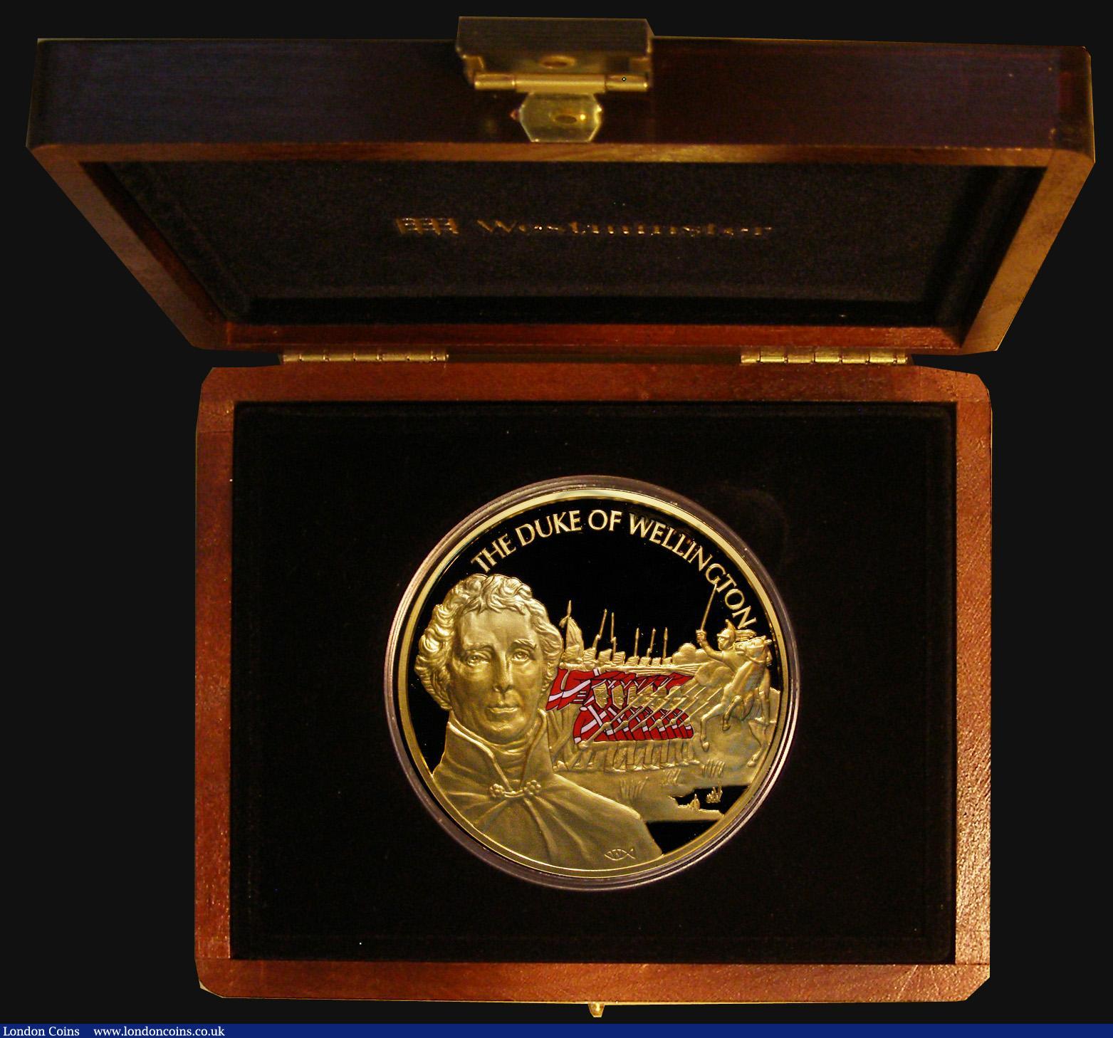 London Coins : A174 : Lot 201 : Britannia Medal 2002 The Duke of Wellington - 150th Anniversary of his Death 5 oz. Gold Proof , Obve...