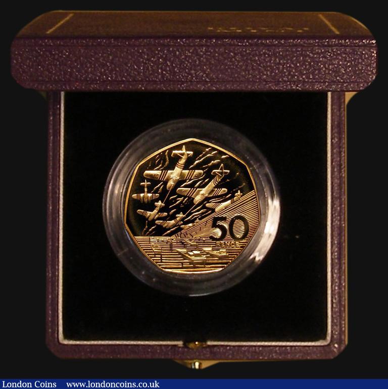 London Coins : A174 : Lot 213 : Fifty Pence 1994 50th Anniversary of the D-Day Landings S.H6 Gold Proof FDC in the Royal Mint box of...