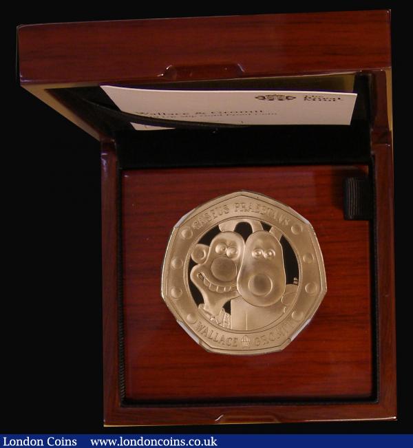 Fifty Pence 2019 Wallace and Gromit 30th Anniversary S.H69 Gold Proof NGC PF70 ULTRA CAMEO this being the highest grade achievable, comes with the original Royal Mint box of issue with certificate and booklet describing the Animator Nick Park and the long and painstaking process in making the animated film. Only 640 pieces minted with 630 in this presentation format. : English Cased : Auction 174 : Lot 235