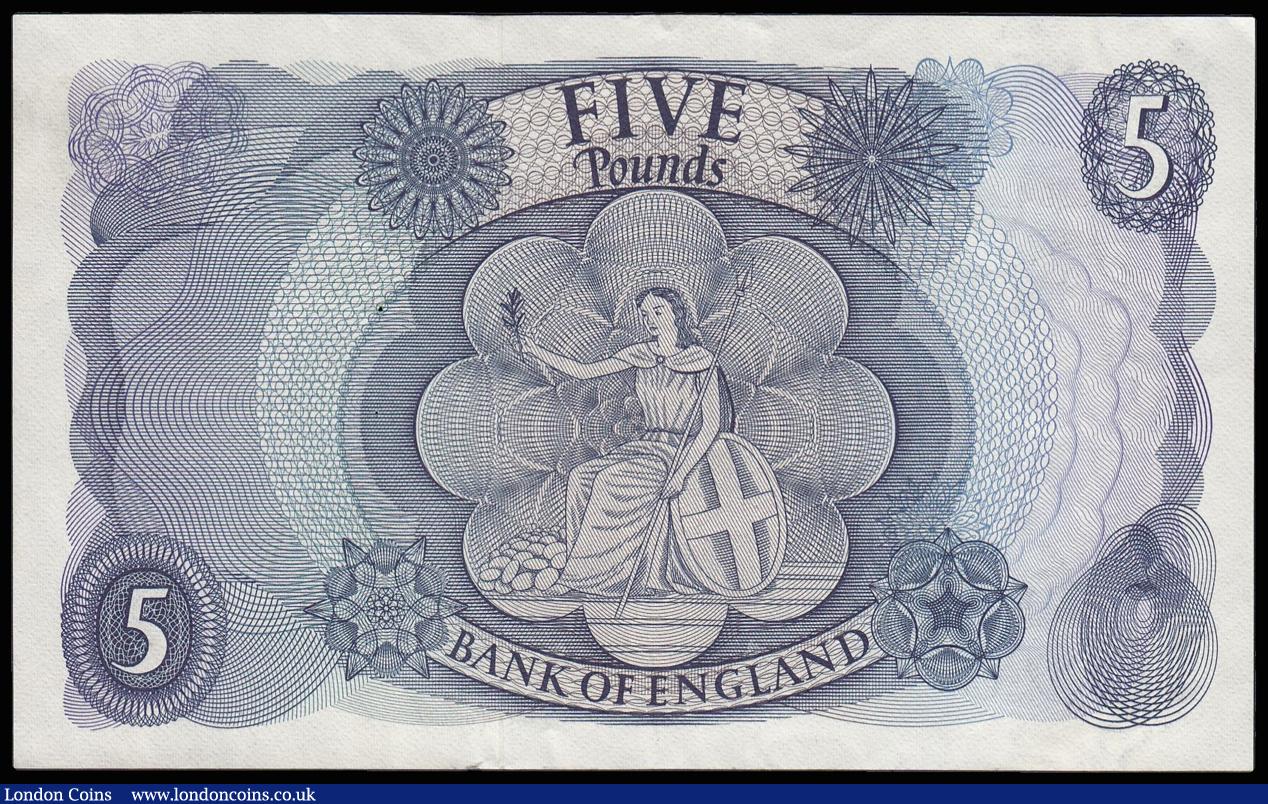 London Coins : A174 : Lot 42 :  Five pounds Fforde - REPLACEMENT 01M to 15M - Blue - B315  - serial 03M 284275  Series C Portrait -...