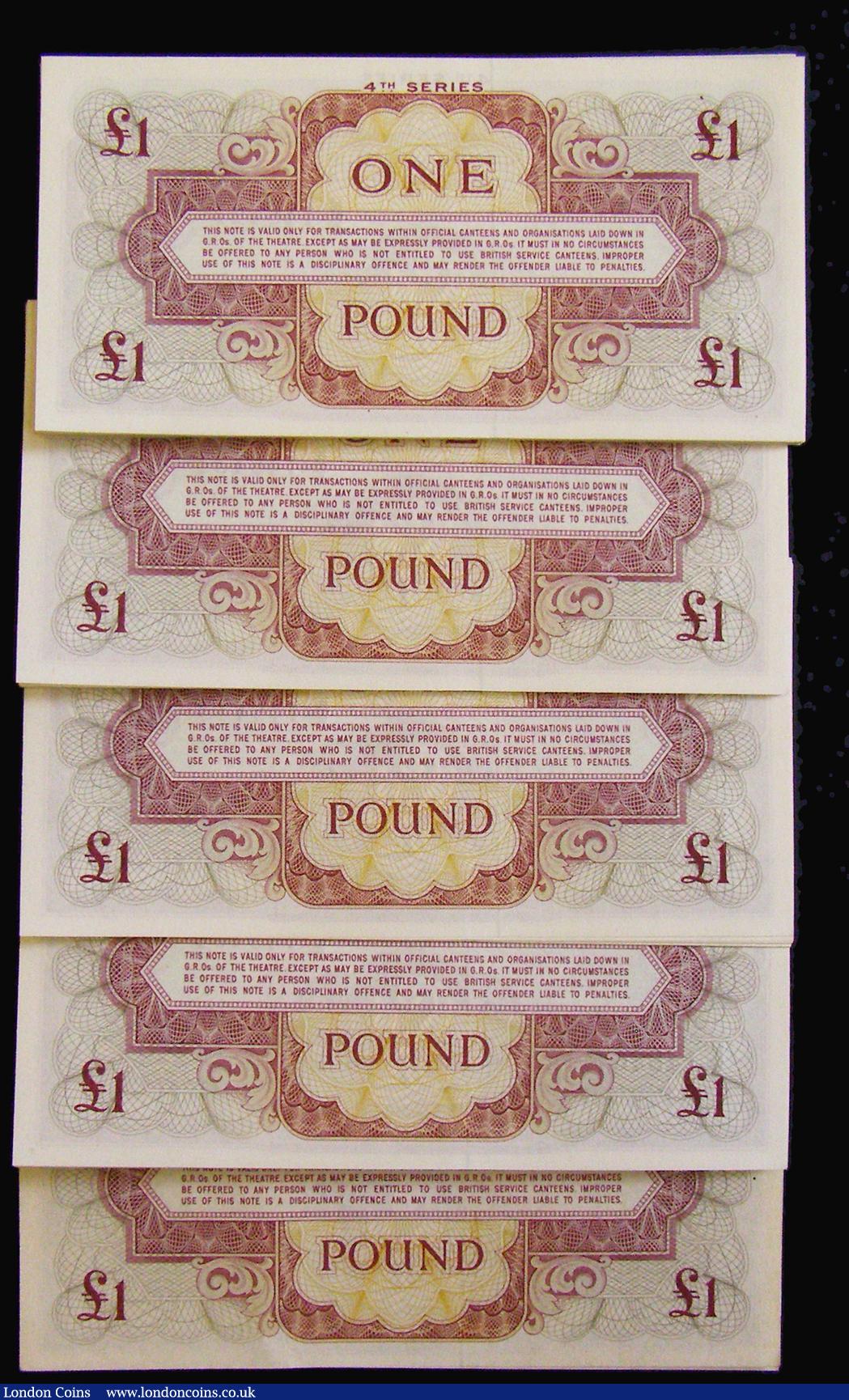 London Coins : A174 : Lot 50 : British Armed Forces One Pound (Fourth Series) (100) consecutive numbers K/2 148401 to K/2 148500 UN...
