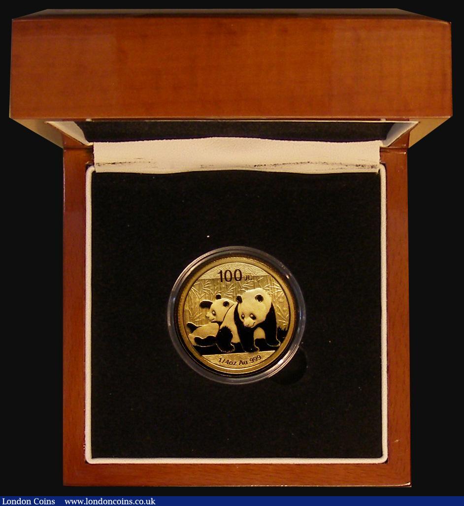 London Coins : A174 : Lot 556 : China 100 Yuan 2010 Gold Quarter Ounce BU in the London Mint Office box with their certificate