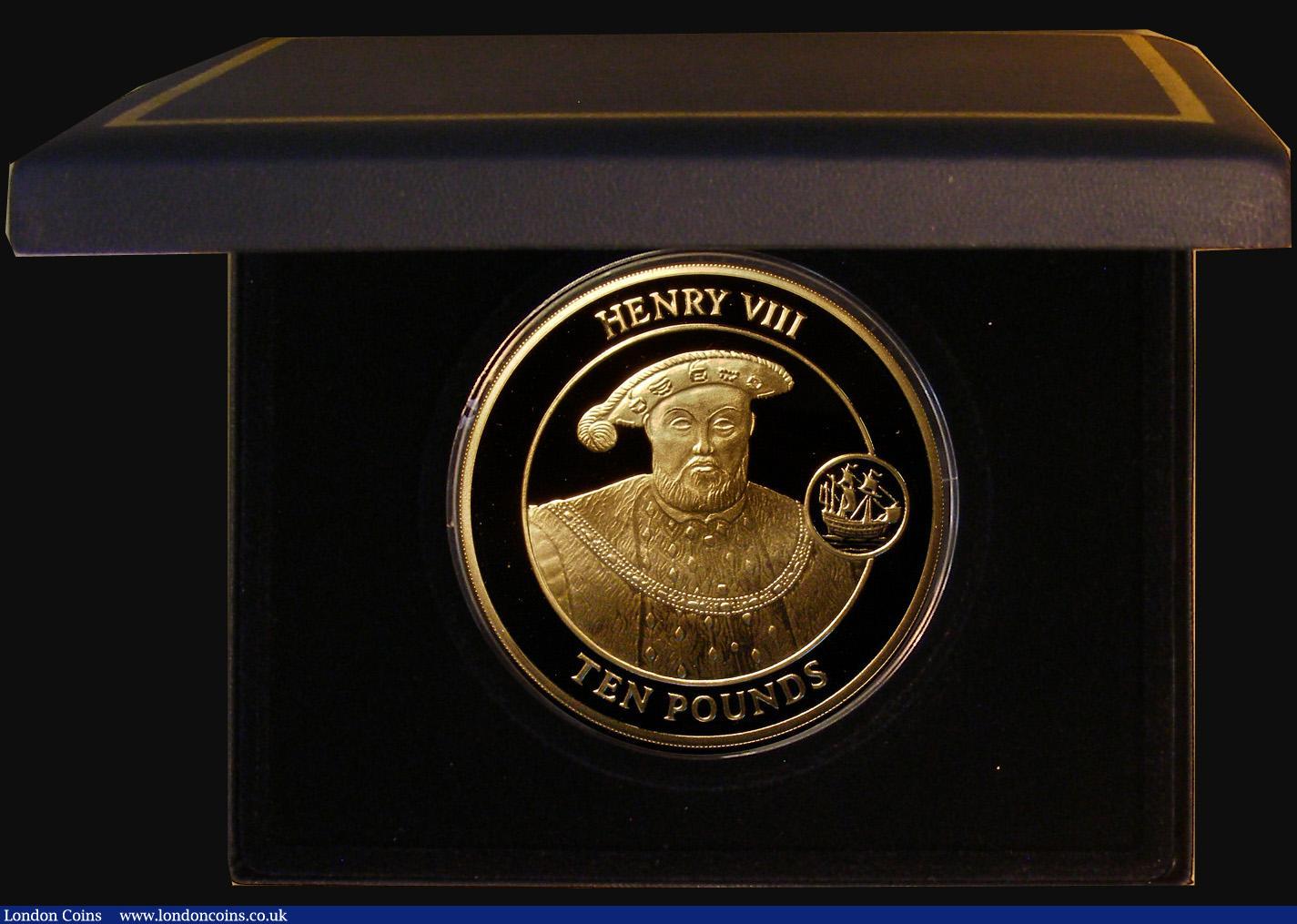 London Coins : A174 : Lot 584 : Gibraltar Ten Pounds 2009 Henry VIII  500th Anniversary of the Accession 5oz. 18 Carat Gold Proof FD...