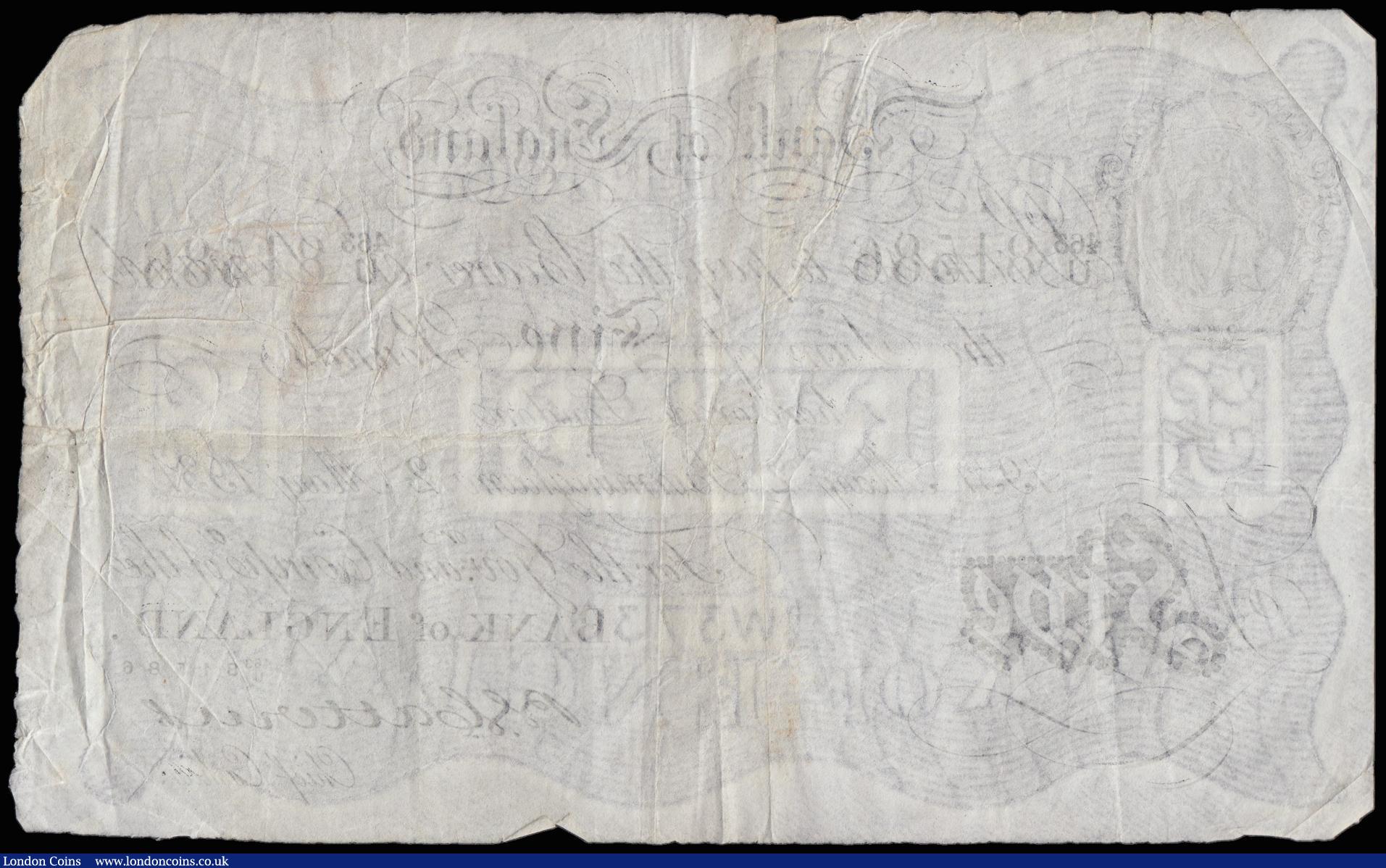 London Coins : A174 : Lot 7 : Five Pounds Catterns white BIRMINGHAM branch May 2 1931 B228a, 463U 81586 Fine with some unevenness ...