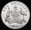 London Coins : A174 : Lot 1168 : Australia Shilling 1935 KM#26 UNC and lustrous with all the diamonds and pearls sharp on the crown b...